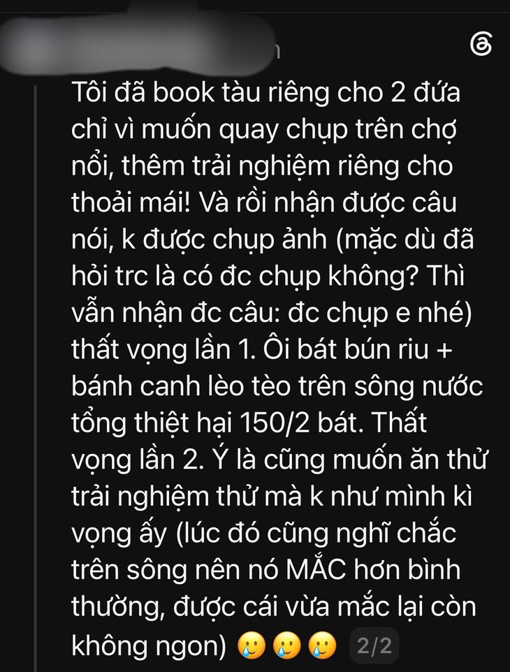 Du khách 'bóc phốt' trải nghiệm tại chợ nổi Cái Răng, ngành du lịch lên tiếng - Ảnh 2.