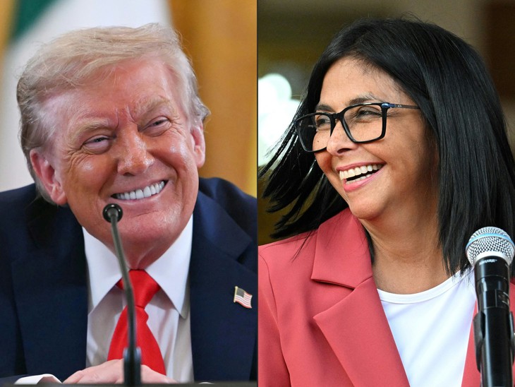 Ông Trump lần đầu gặp Tổng thống lâm thời Venezuela - Ảnh 1.