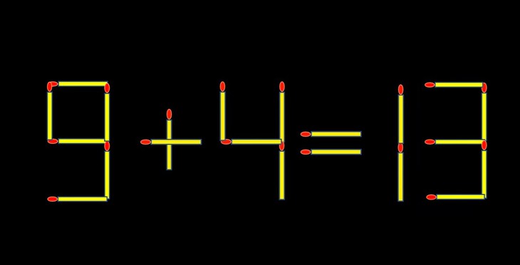 Thử tài IQ: Di chuyển một que diêm để 5+4=19 thành phép tính đúng - Ảnh 1.