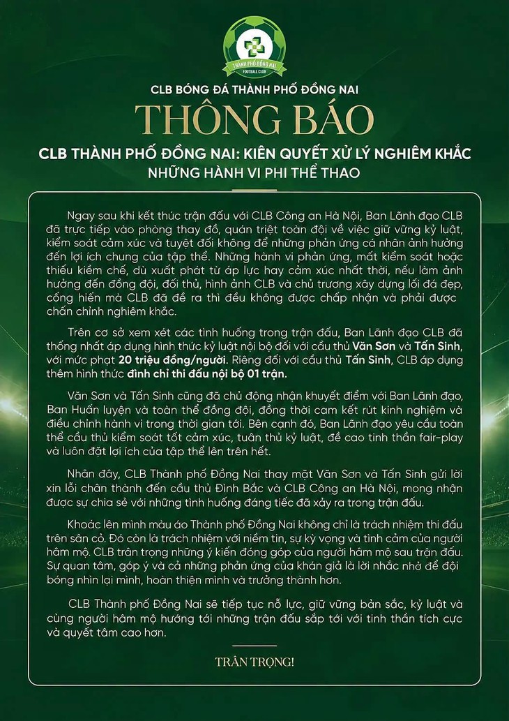 Người hâm mộ khen CLB Thành phố Đồng Nai vụ Đình Bắc - Ảnh 3.