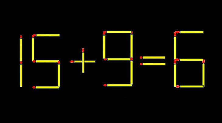 Thử tài IQ: Di chuyển một que diêm để 15+9=6 thành phép tính đúng - Ảnh 1.