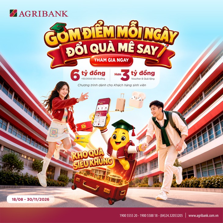 Sinh viên gom điểm trên Agribank Plus, đổi quà có cả AirPods 4 - Ảnh 1.