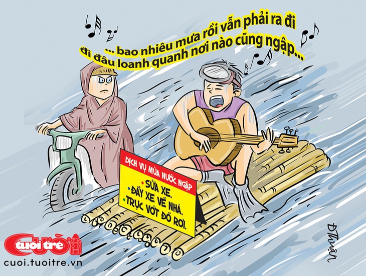 Dịch vụ ăn theo nhờ 'hồi chiều trời mưa' - Ảnh 1.