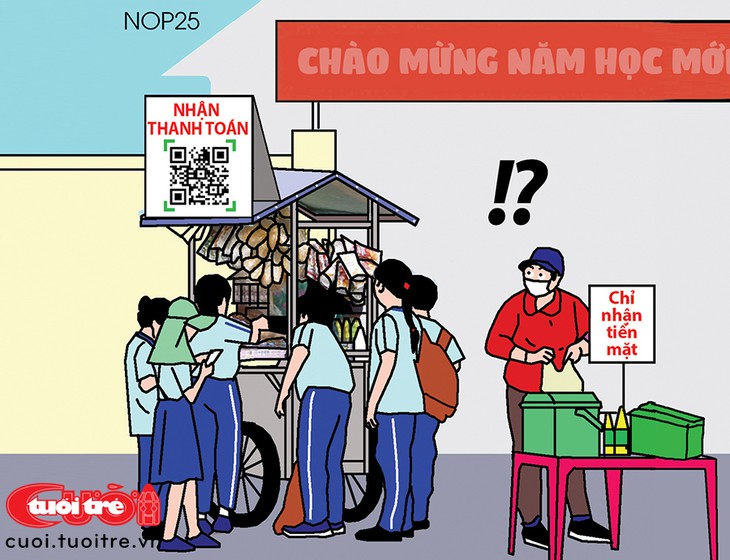 Khối hàng rong công nghệ số áp đảo ngày khai trường - Ảnh 1.
