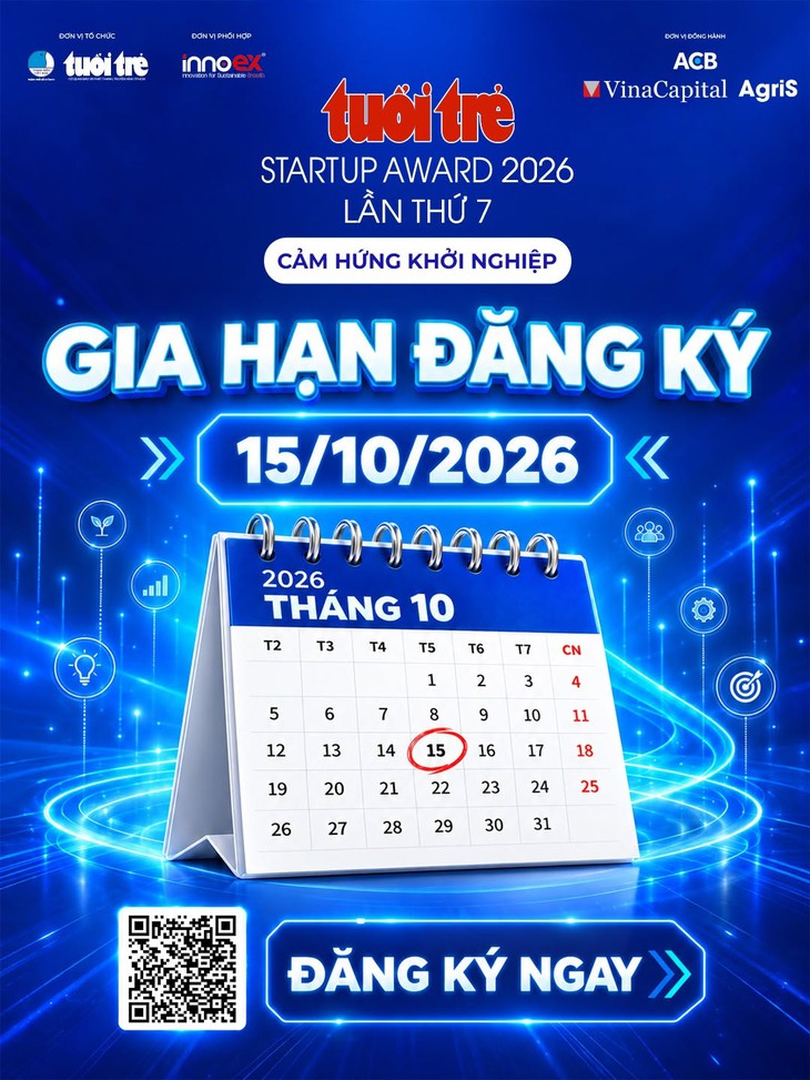 Tuổi Trẻ Startup Award 2026 gia hạn nhận hồ sơ thêm 15 ngày - Ảnh 1.