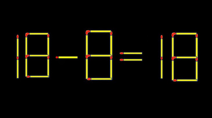 Thử tài IQ: Di chuyển một que diêm để 18+8=18 thành phép tính đúng - Ảnh 1.