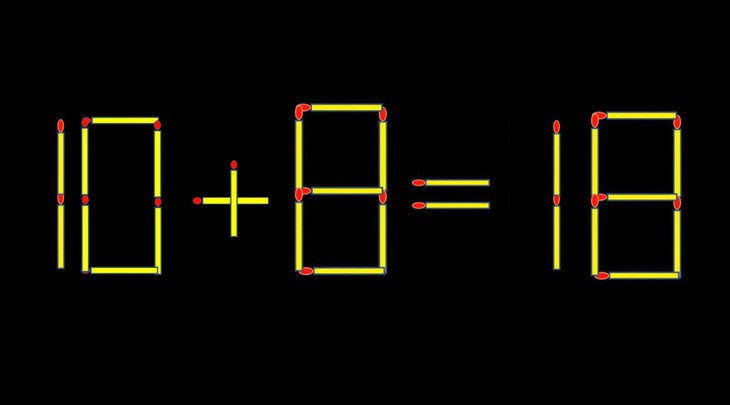 Thử tài IQ: Di chuyển một que diêm để 18+8=18 thành phép tính đúng - Ảnh 1.