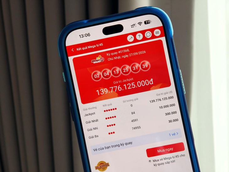 Xổ số Mega 6 / 45 Vietlott kỳ vọng Giải Jackpot lên đến 155 tỉ đồng - Ảnh 1.