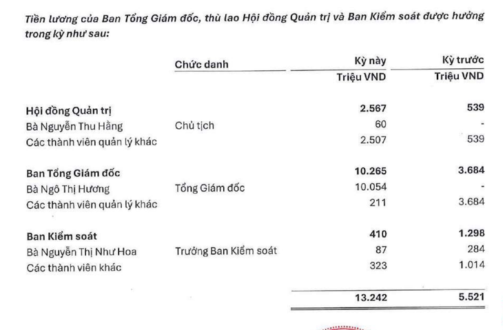 Chủ tịch Vinpearl nhận thù lao 10 triệu đồng/tháng, CEO nhận hơn 1,6 tỉ đồng - Ảnh 2.