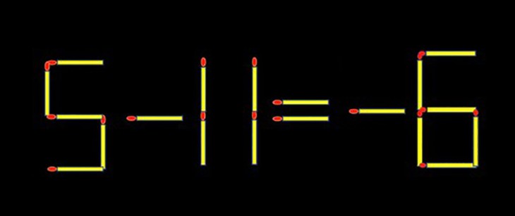 Thử tài IQ: Di chuyển một que diêm để 5+11=6 thành phép tính đúng - Ảnh 1.