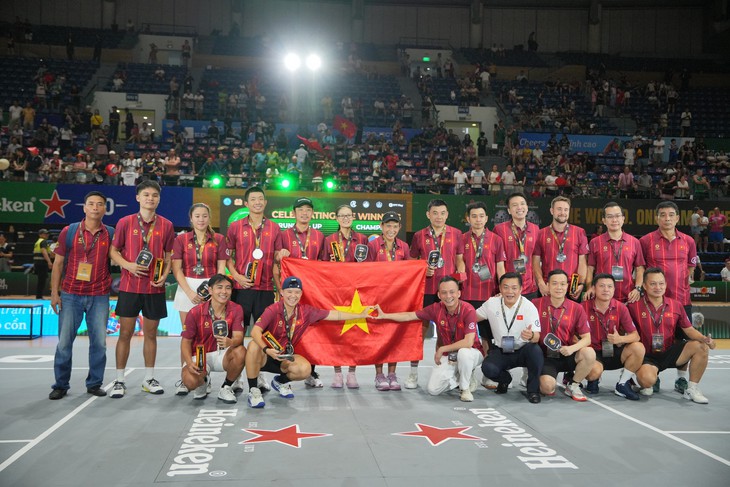 Quang Dương xuất sắc không thể giúp Việt Nam tạo bất ngờ trước Mỹ trong trận chung kết Pickleball World Cup - Ảnh 3.