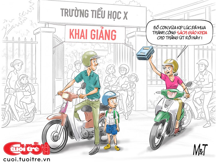Hậu khai giảng, sách giáo khoa vẫn trốn tìm với phụ huynh - Ảnh 1.