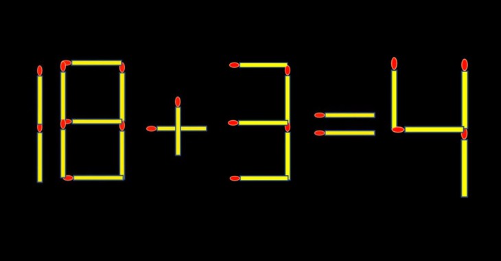 Thử tài IQ: Di chuyển một que diêm để 18+3=4 thành phép tính đúng - Ảnh 1.