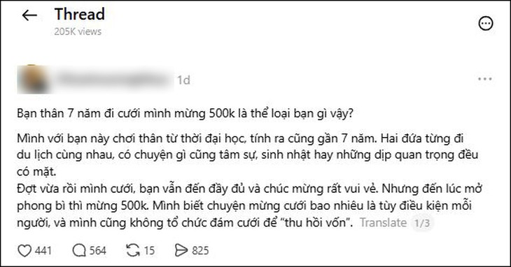 Bạn thân 7 năm nhưng đám cưới chỉ mừng 500.000 đồng: Có còn là 'bạn thân'? - Ảnh 1.