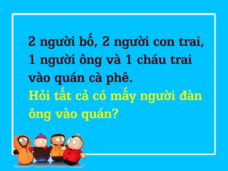 Đố bạn có tất cả mấy người đàn ông vào quán? - Ảnh 1.