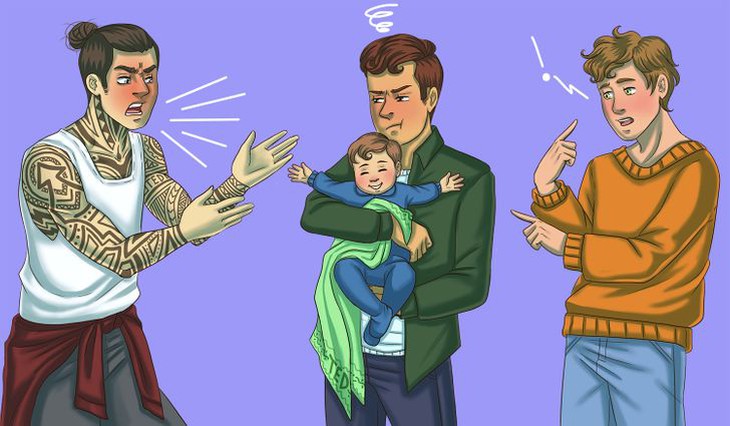 Đố bạn: Ai là cha của đứa trẻ? - Ảnh 1. Đố bạn: Ai là cha của đứa trẻ? - Ảnh 1.