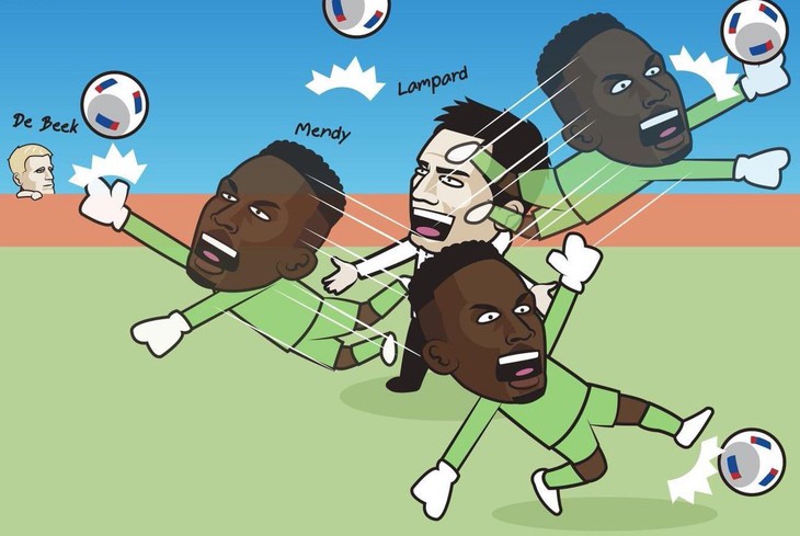 Lampard chắc đang rất vui khi thấy Mendy tỏa sáng. Ảnh: Just Toon It.