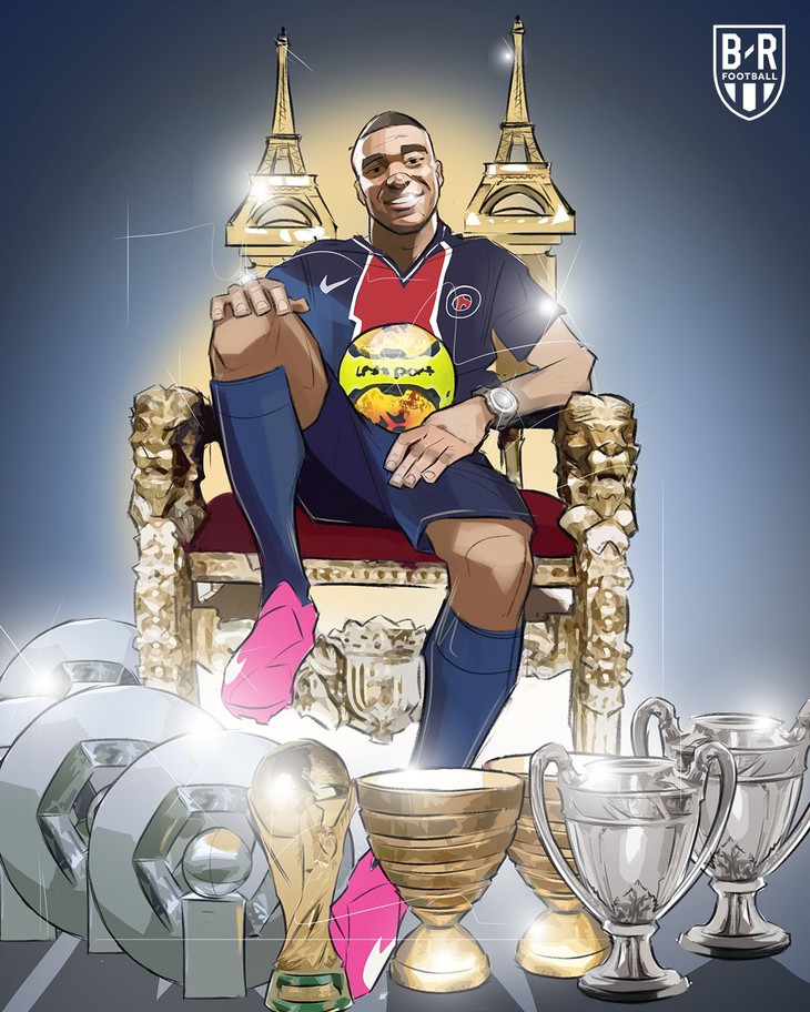 Kylian Mbappe cán mốc 100 bàn cho PSG. Ảnh: BR.