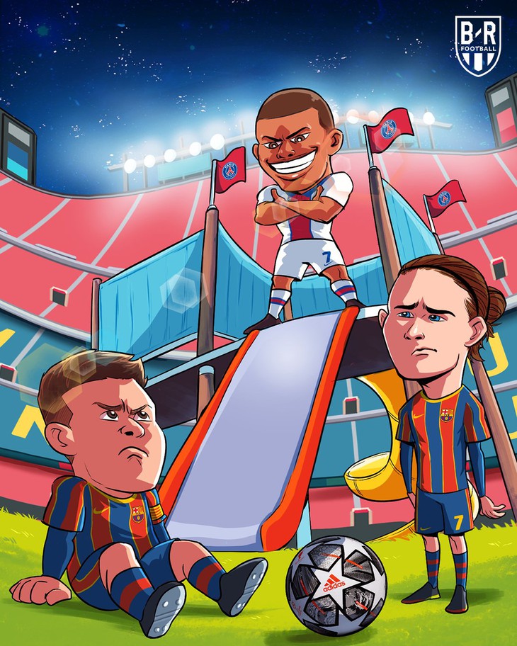 Mbappe trở thành cơn ác mộng của Barca. Ảnh: B/R.