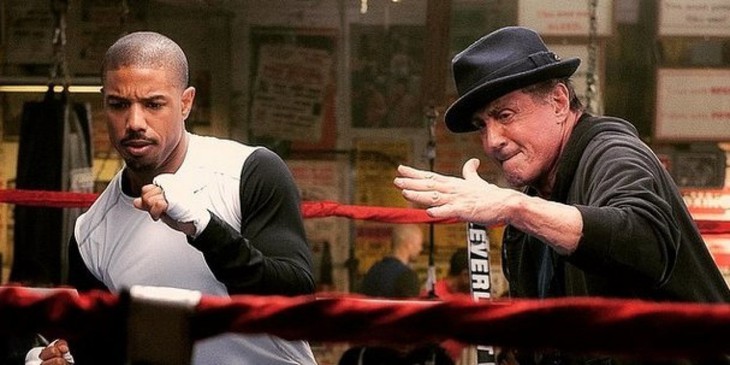 Michael B. Jordan (trái) và Sylvester Stallone trong phim Creed                    -Telegraph