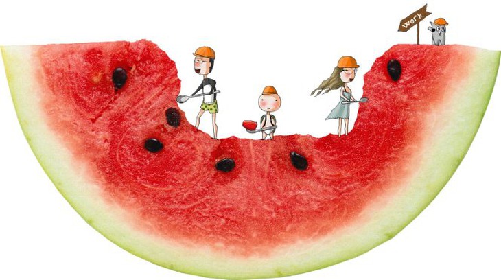 Minh họa cho sách dạy bé ăn giặm