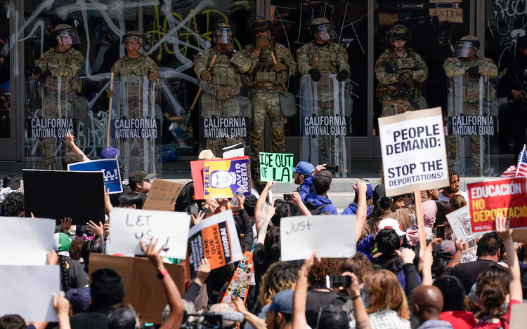 US deploys Marines to Los Angeles as police break up fourth day of protests