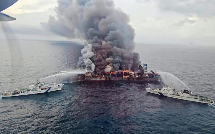 India battles container ship fire with 'hazardous' cargo