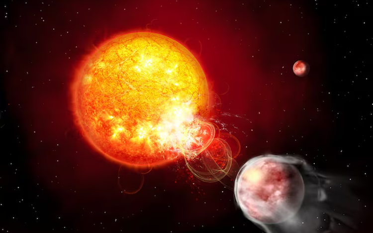 Alien planet lashed by huge flares from its 'angry beast' star