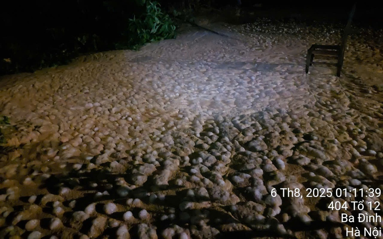 Foamy mud erupts again after heavy rain at excavation site of Hanoi metro