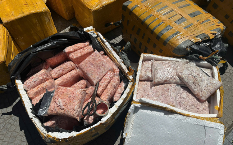 Nearly 1 tonne of rotten chicken cartilage seized en route from Laos to Da Nang