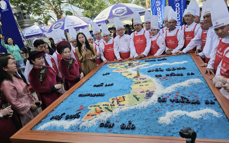 Vietnam map made from 600kg of sticky rice sets national record