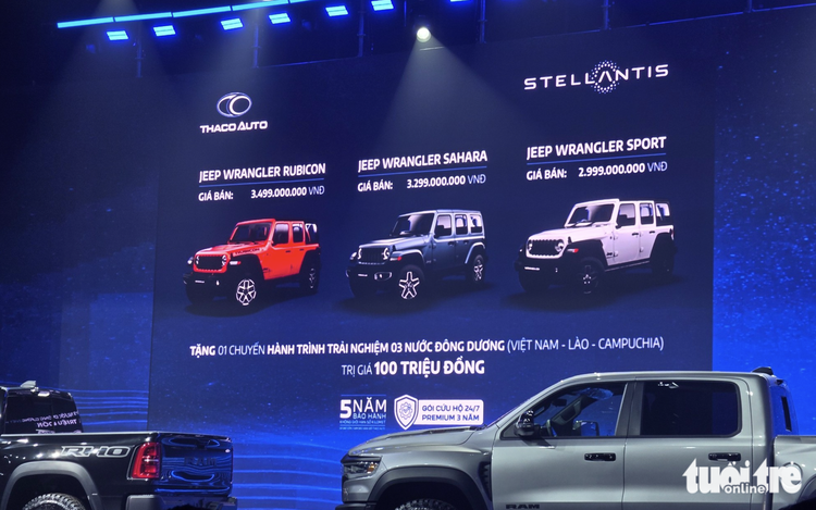 New-generation Jeep Wrangler, Ram 1500 debut in Vietnam