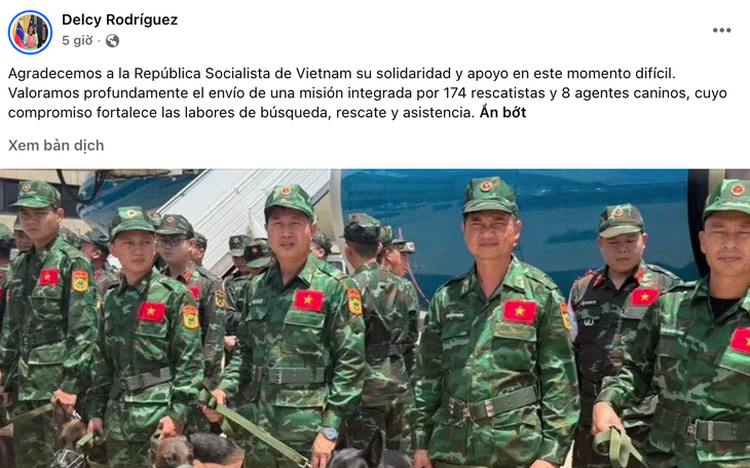 Venezuela's acting president thanks Vietnam for sending earthquake rescue team
