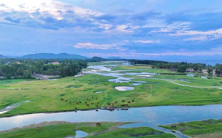 Check out this picturesque freshwater lagoon near the sea in central Vietnam