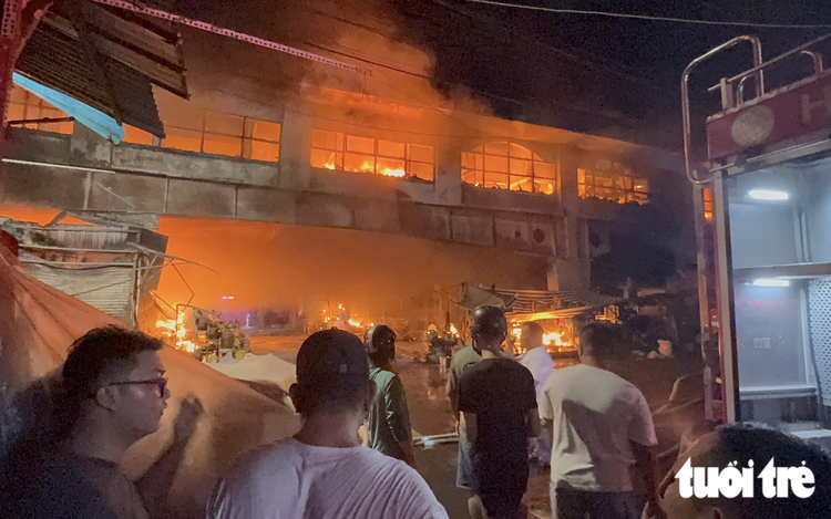 Fire engulfs Bien Hoa market in Dong Nai City