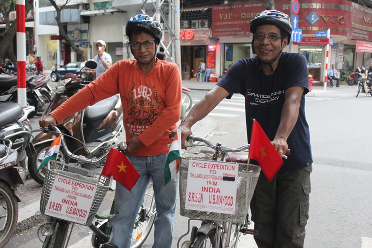 Biking in 4 nations, at age 62, to spread positive messages