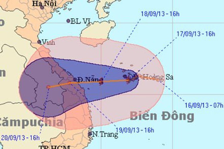 Storm likely to hit VN’s Quang Tri-Quang Nam tomorrow