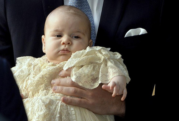 Chubby Prince George shown off at royal christening