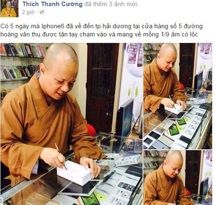 Vietnam monk faces penalty for unboxing iPhone 6, posting lavish lifestyle photos on Facebook