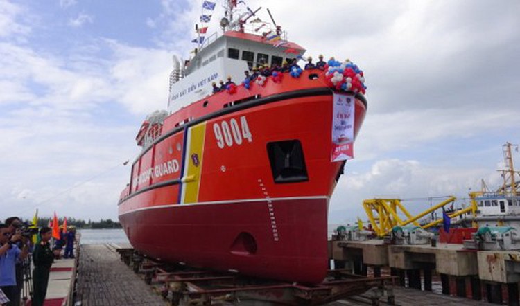 Vietnam launches advanced coast guard vessel, starts building another