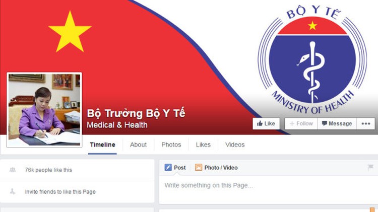 Vietnam announces health minister’s official Facebook page