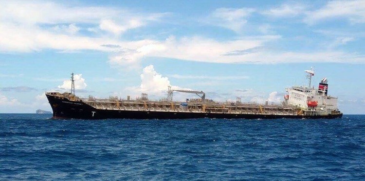 Chemical tanker, running aground off central Vietnam, rescued