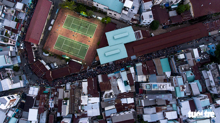 Saigon traffic seen from above
