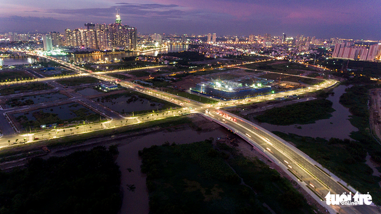 Saigon traffic seen from above
