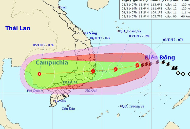 ​Tropical storm Damrey to pick up strength, bring downpours to central Vietnam