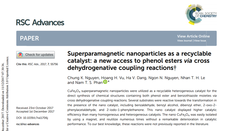Vietnamese undergrad co-authors study published in ISI-indexed journal