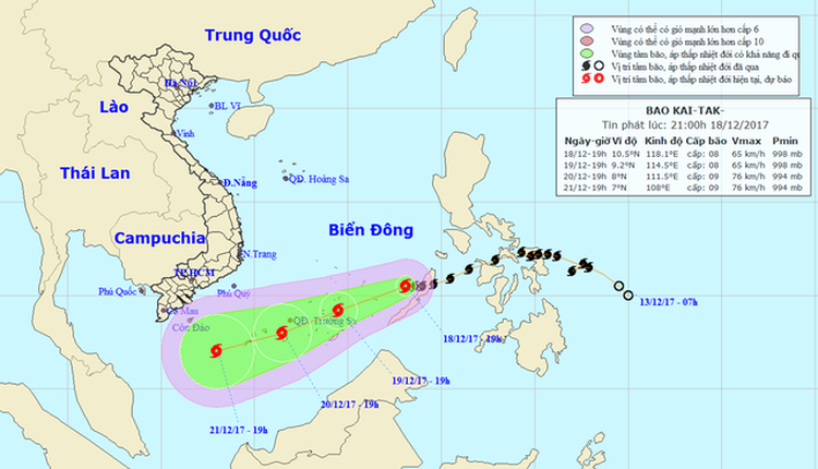 Typhoon Kai-Tak enters East Vietnam Sea, cold snap to continue
