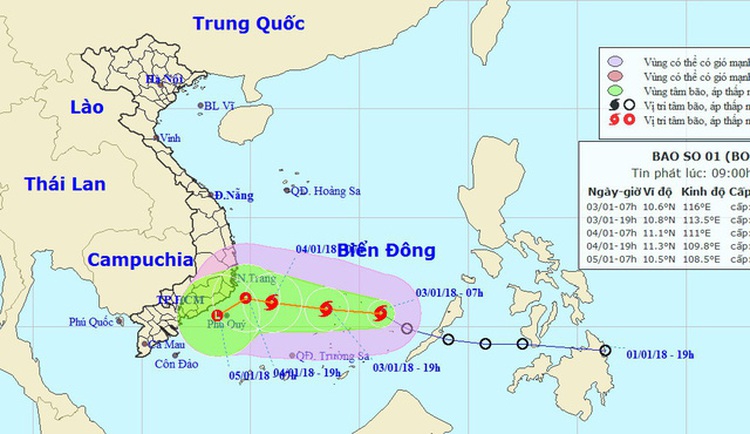 2018’s first storm enters East Vietnam Sea
