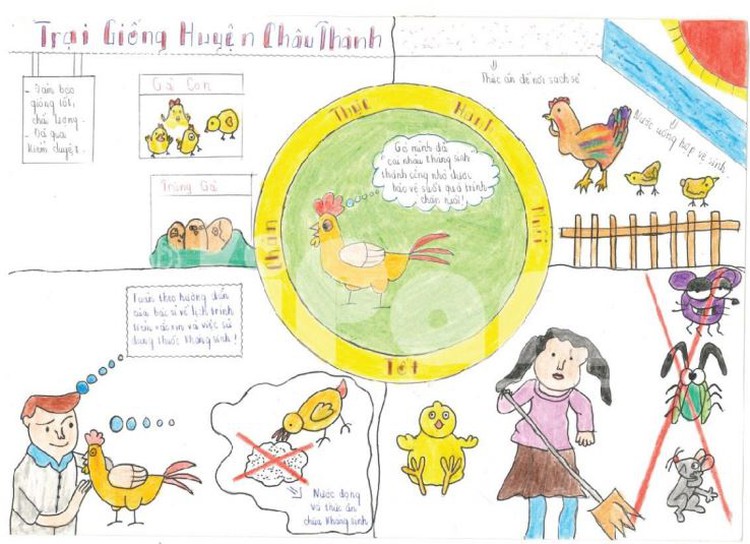 Vietnamese students raise awareness of antibiotic resistance in poultry farming through paintings