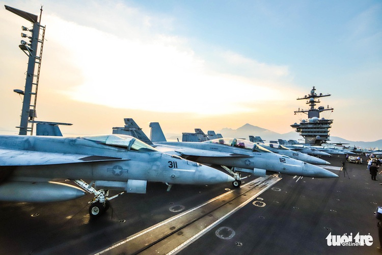 ​Close-up of USS Carl Vinson on landmark Vietnam visit